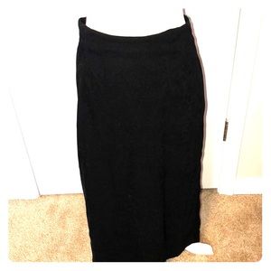 Suede-like black pencil skirt